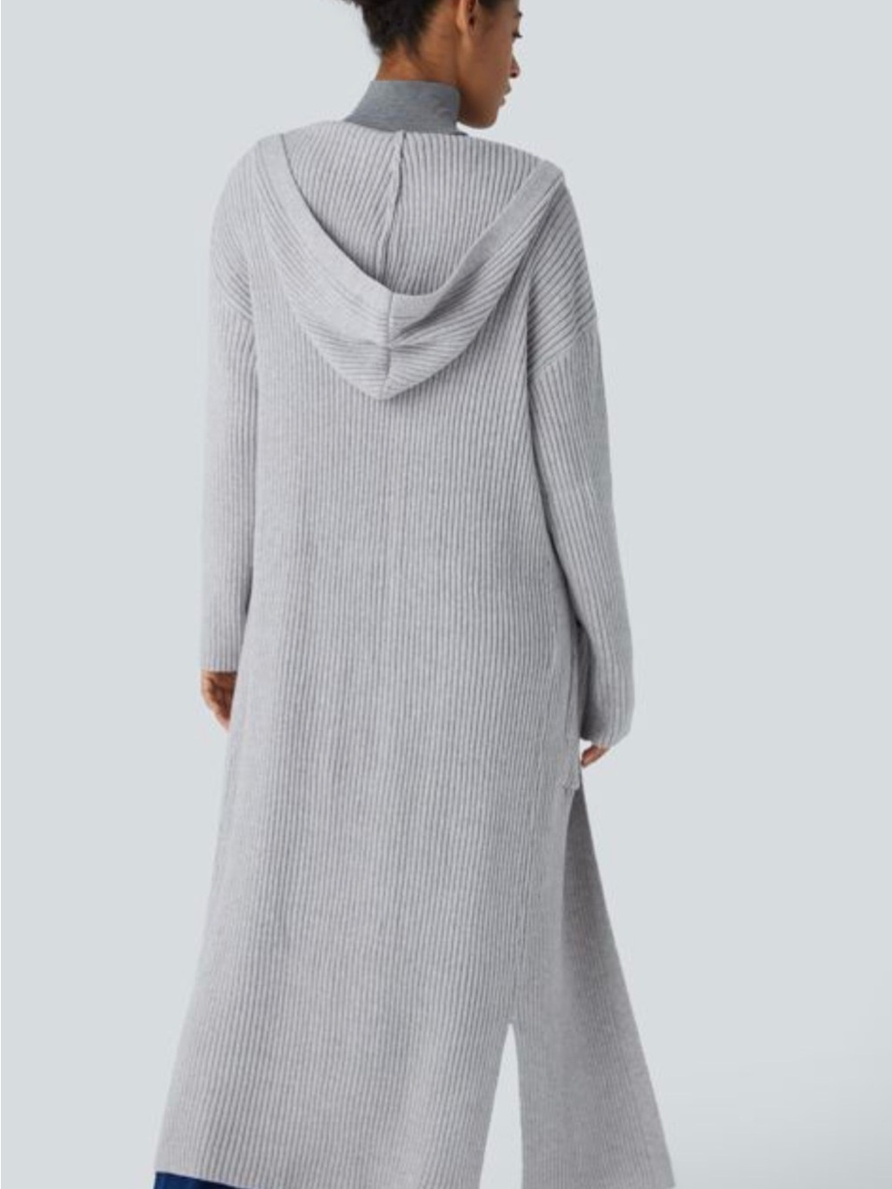 HALARA Long-sleeve Pocket Longline Cardigan - Picture 3 of 8